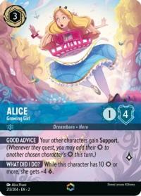 lorcana rise of the floodborn alice growing girl alternate art