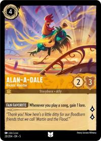 lorcana shimmering skies alan a dale rockin rooster foil