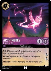 lorcana shimmering skies archimedes electrified owl