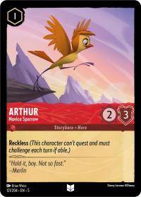 lorcana shimmering skies arthur novice sparrow foil