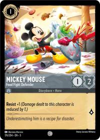 lorcana shimmering skies mickey mouse food fight defender