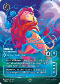 lorcana shimmering skies mufasa ruler of pride rock alternate art