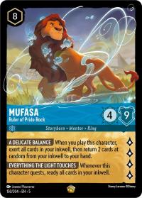 lorcana shimmering skies mufasa ruler of pride rock