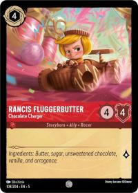 lorcana shimmering skies rancis fluggerbutter chocolate charger foil