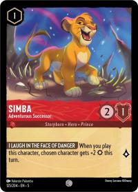 lorcana shimmering skies simba adventurous successor foil