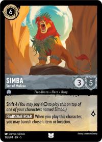 lorcana shimmering skies simba son of mufasa