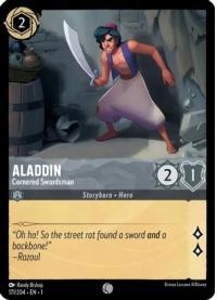 lorcana the first chapter aladdin cornered swordsman foil