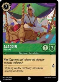 lorcana the first chapter aladdin prince ali cold foil