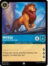 lorcana the first chapter mufasa king of the pride lands foil