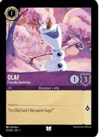 lorcana the first chapter olaf friendly snowman foil