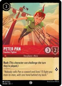 lorcana the first chapter peter pan fearless fighter