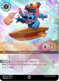 lorcana the first chapter stitch carefree surfer enchanted