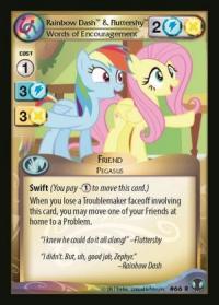 my little pony defenders of equestria rainbow dash fluttershy words of encouragement