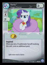 my little pony mlp promos rarity dragon charmer foil