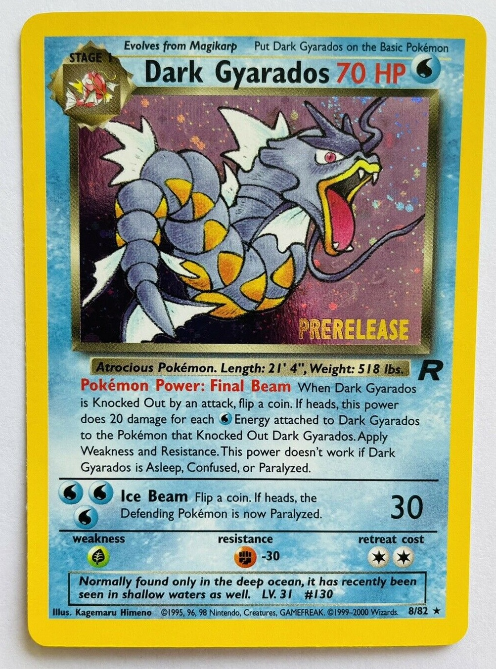 Dark Gyarados - 8-82 - Pre-Release Promo