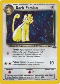 pokemon 1wizards of the coast promos dark persian no hp misprint 17