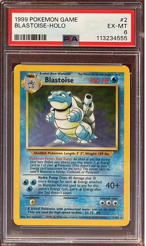 Blastoise - Base Set 2-102 - PSA 6