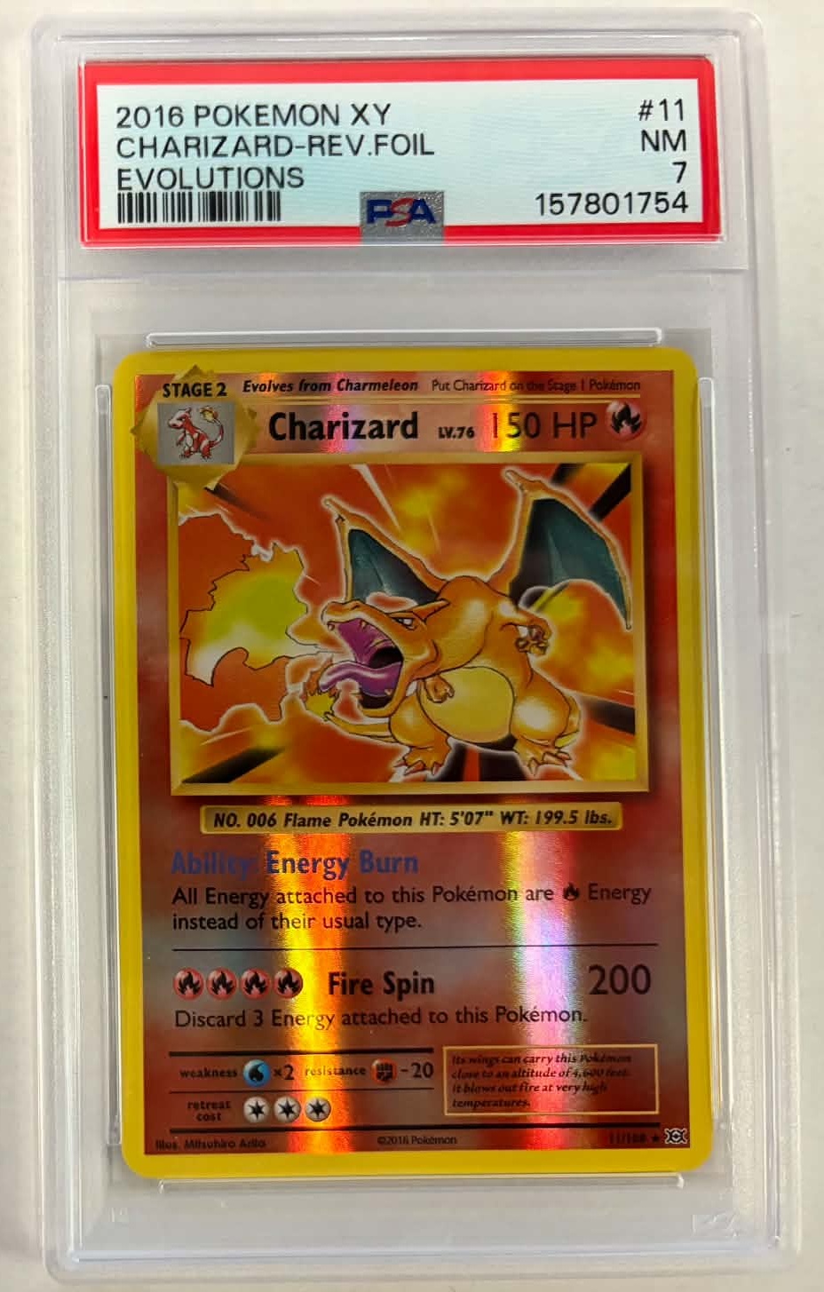Charizard Reverse Holo Evolutions - PSA 7