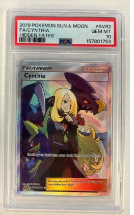 pokemon 4graded cards cynthia hidden fates psa 10