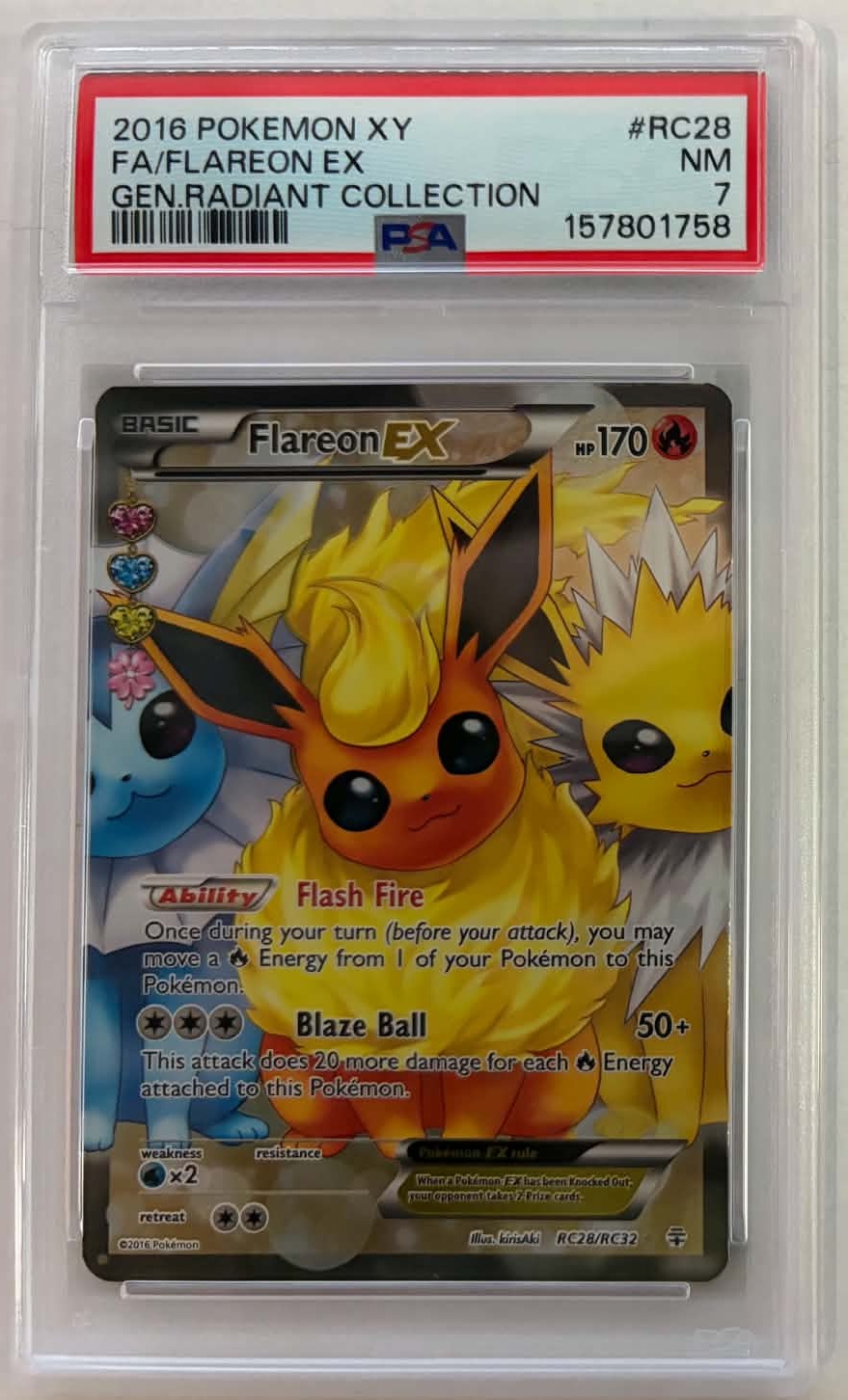 Flareon EX - Radiant Collection - PSA 7