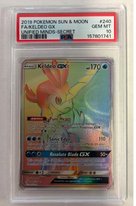 pokemon 4graded cards keldeo gx unified minds hyper rare psa 10