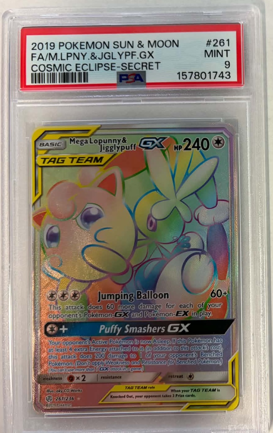 Mega Lopunny & Jigglypuff - Cosmic Eclipse Hyper Rare - PSA 9