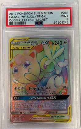 pokemon 4graded cards mega lopunny jigglypuff cosmic eclipse hyper rare psa 9