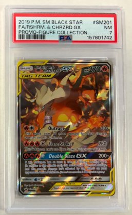 pokemon 4graded cards reshiram charizard gx sm203 psa 7
