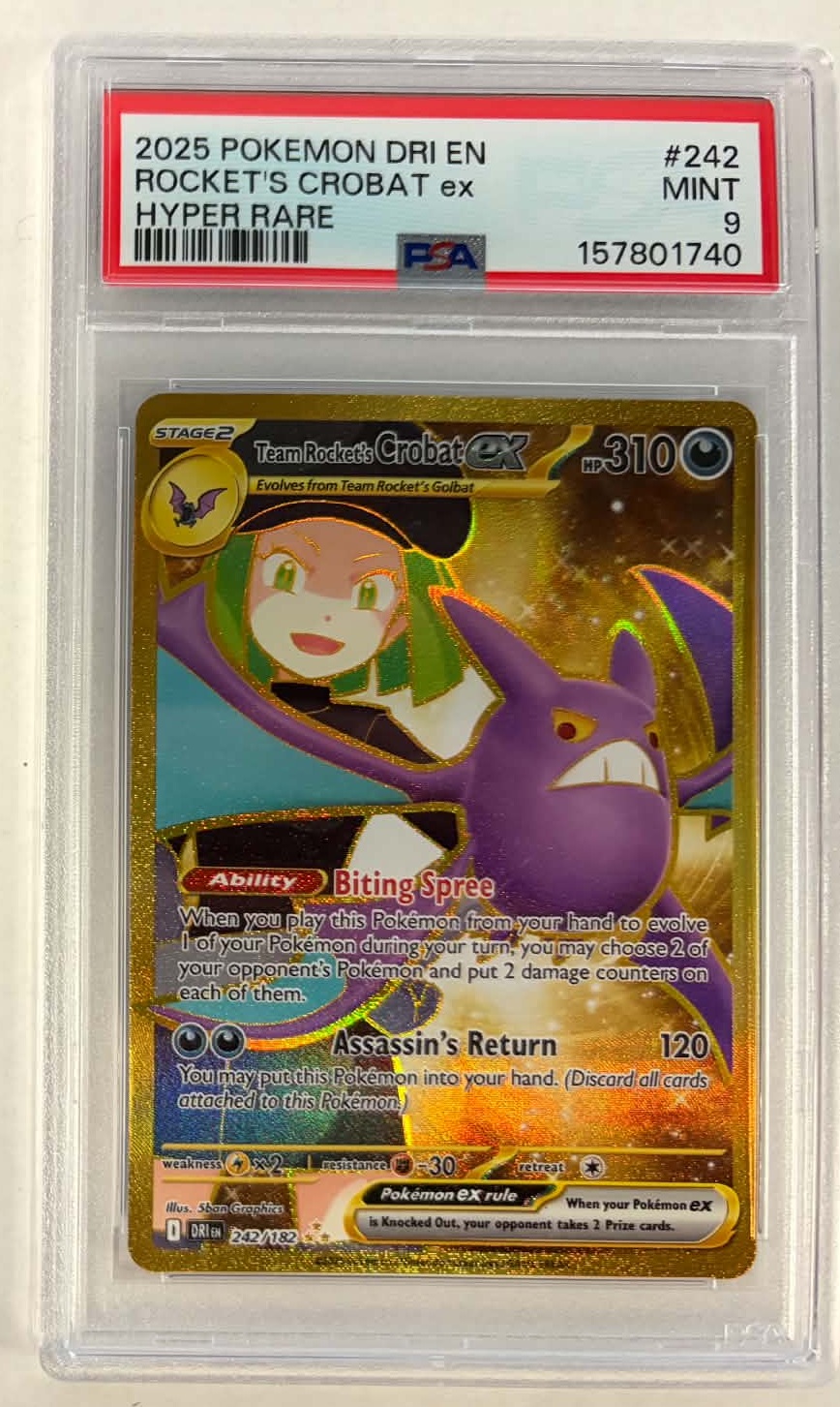 Rocket's Crobat EX  - Secret Rare - PSA 9