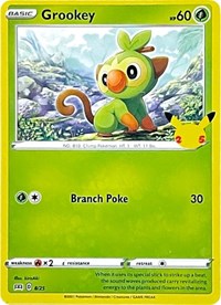 Grookey - 8-25 - 25th Anniversary Holo Promo