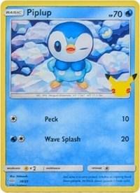 pokemon 4mcdonald s 25th anniversary piplup 20 25 25th anniversary holo promo