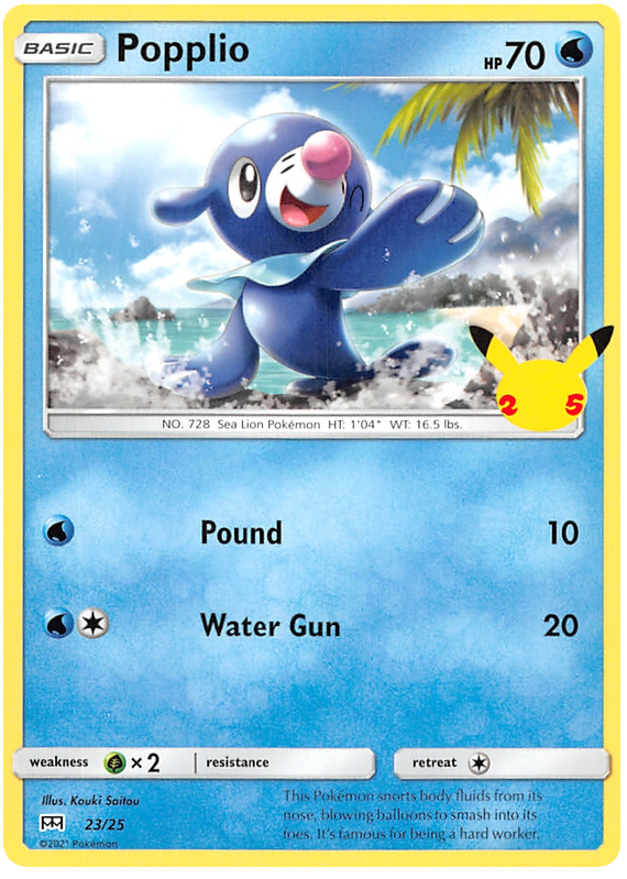 Popplio - 23-25 - 25th Anniversary Holo Promo