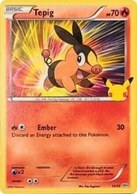 pokemon 4mcdonald s 25th anniversary tepig 13 25 25th anniversary holo promo