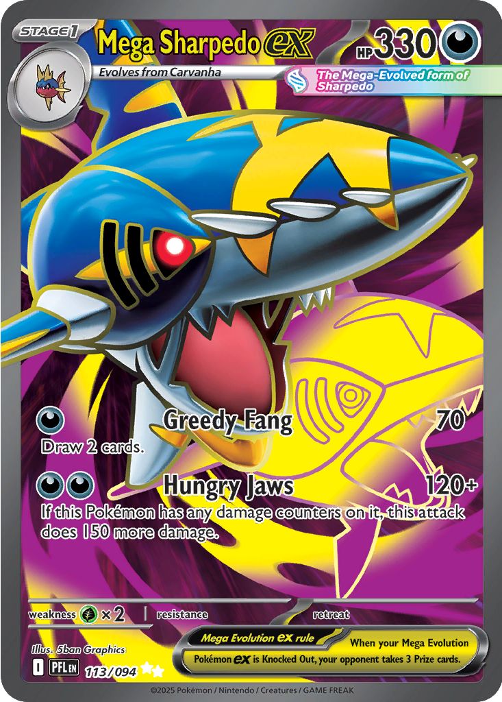 Mega Sharpedo EX - 113-094 - FULL ART