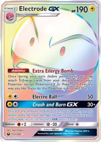 pokemon SM celestial storm electrode gx 172 168 rainbow