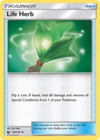 pokemon SM celestial storm life herb 136 168