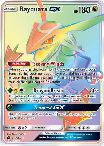 Rayquaza GX 177-168 (RAINBOW)