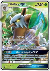 pokemon SM celestial storm shiftry gx 14 168