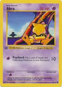 pokemon base set 1st edition abra 43 102 1st edition