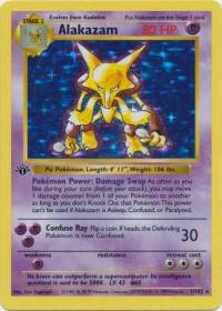 pokemon base set 1st edition alakazam 1 102 1st edition