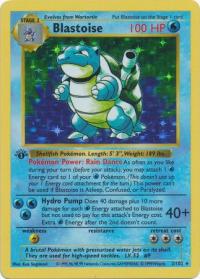 pokemon base set 1st edition blastoise 2 102 1st edition