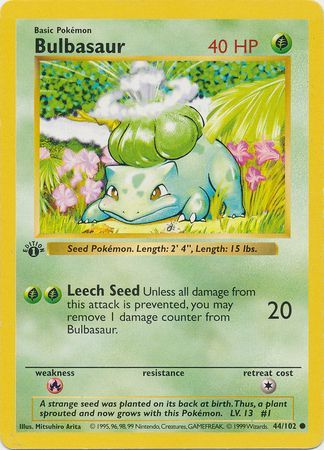 Bulbasaur 44-102 1st edition