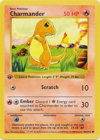 Charmander 46-102 1st edition