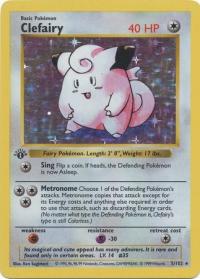 pokemon base set 1st edition clefairy 5 102 1st edition