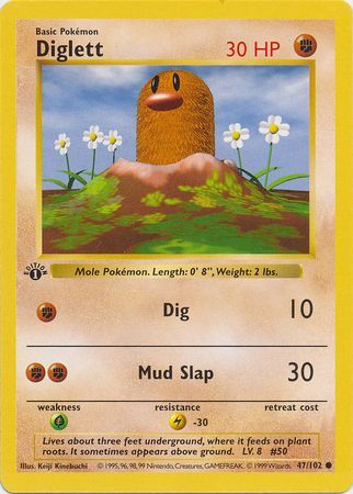 Diglett 47-102 1st edition