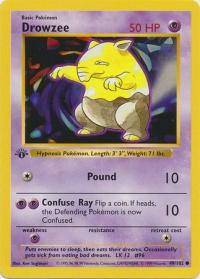 pokemon base set 1st edition drowzee 49 102 1st edition