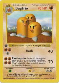 pokemon base set 1st edition dugtrio 19 102 1st edition