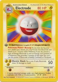 pokemon base set 1st edition electrode 21 102 1st edition