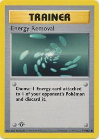 pokemon base set 1st edition energy removal 92 102 1st edition