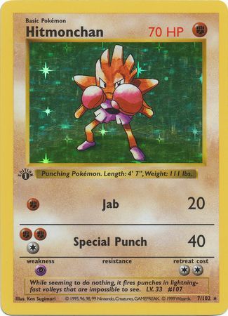 Hitmonchan 7-102 1st edition